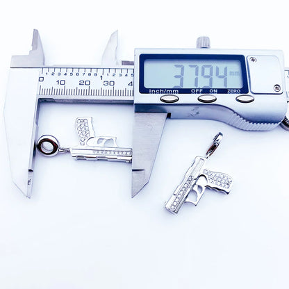 Charm Pistol Gun 925 Sterling Silver For Women & Men Trendy Club Gift Europe Style DIY Jewelry Fit  Bracelet Breloque