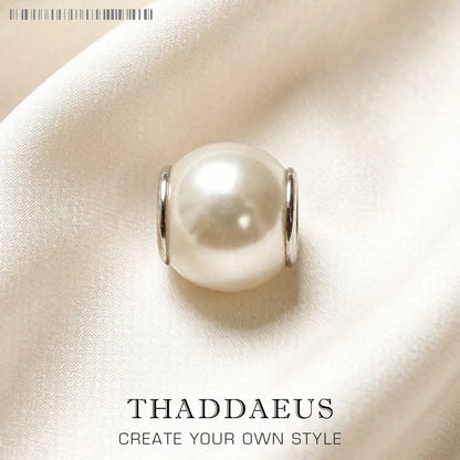 Beads White Pearl 925 Sterling Silver Charm European DIY Jewelry Accessories Gift For Women