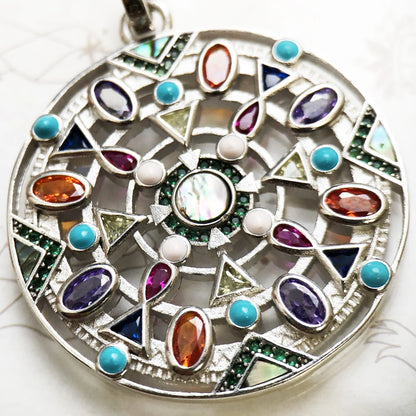 Amulet Magical Lucky Symbol Tree Flower Karma Whell Sun Bird Butterfly Pendants Jewelry 925 Sterling Silver Gift For Women Men