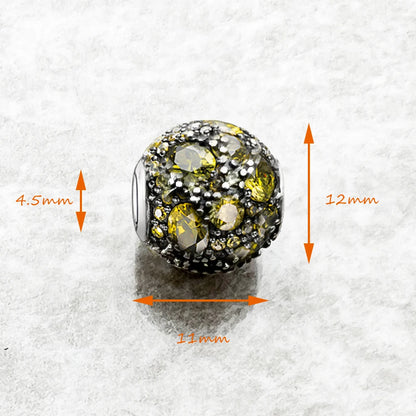 Bead Green Planet Solid 925 Sterling Silver Trendy Gift For Women Europe Feminine Karma Charms Jewelry Accessories