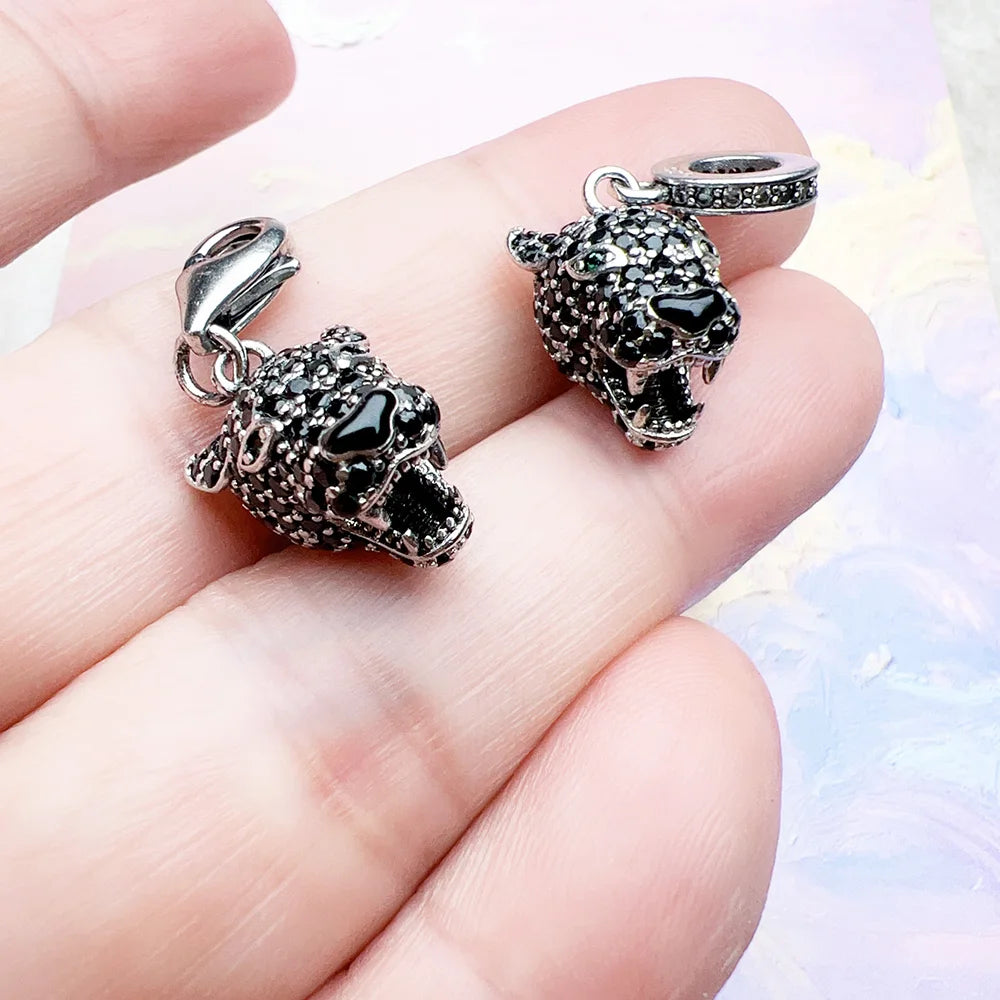New Black Cat Pendant Lucky Charm Mystical Predator Gift For Women Men Summer 925 Sterling Silver Punk Jewelry