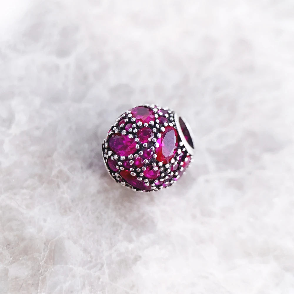 Beads Red Fire New Europe European DIY Jewelry 925 Sterling Silver Accessorie Gift For Women