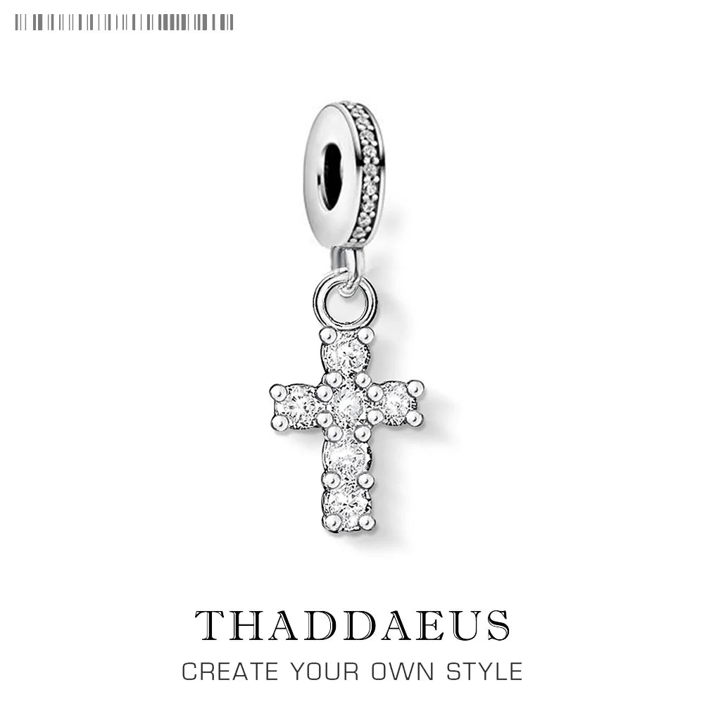 Cross Pendant 925 Sterling Silver Dangle Charm Women Vintage Fine Jewelry Powerful Elegance Gift