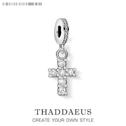 Cross Pendant 925 Sterling Silver Dangle Charm Women Vintage Fine Jewelry Powerful Elegance Gift