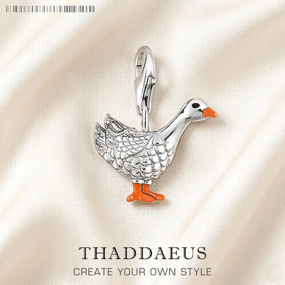 925 Sterling Silver Goose Charms Pendants For Jewelry Making Findings Cute Handmade Accessories DIY