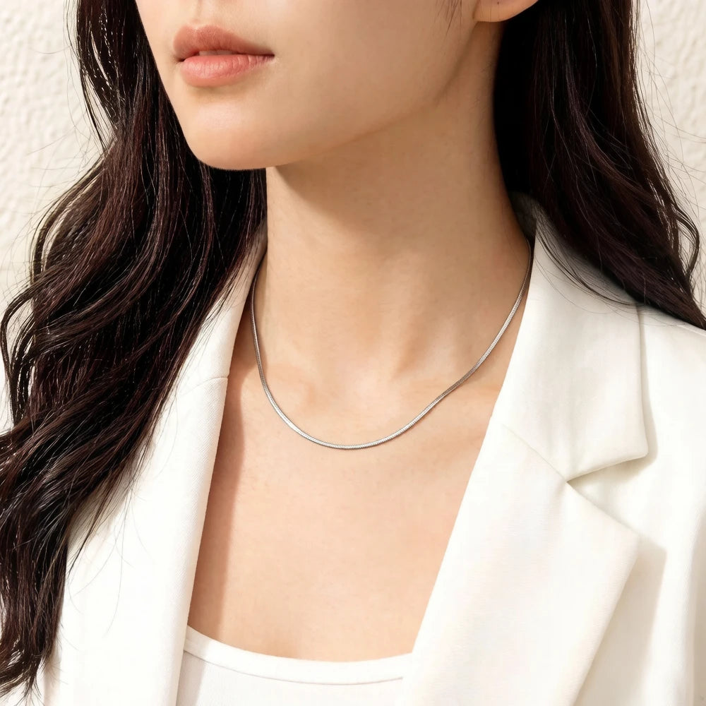 2mm Snake Chain Necklace,2017 Brand New  Glam Fashion Jewelry Europe Style Soul 925 Sterling Silver Bijoux Gift For Men Women