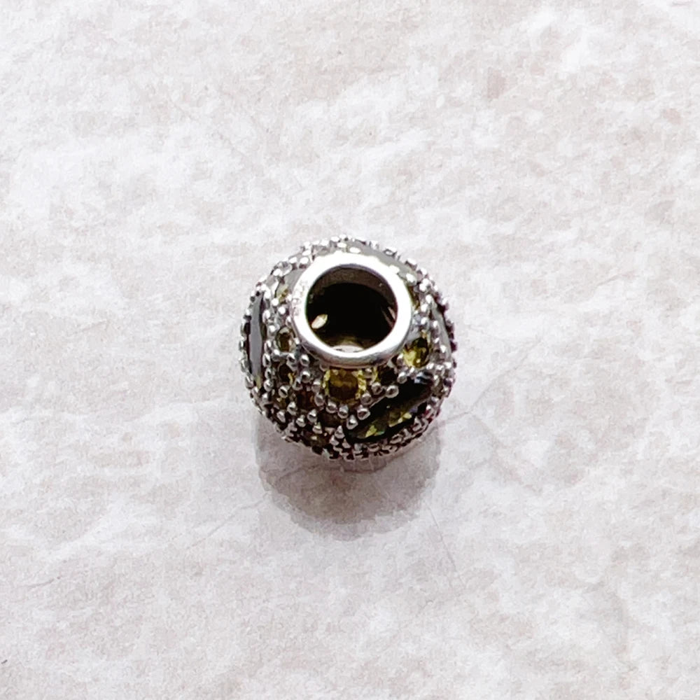 Bead Green Planet Solid 925 Sterling Silver Trendy Gift For Women Europe Feminine Karma Charms Jewelry Accessories
