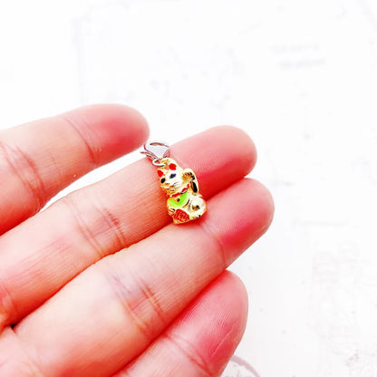 Lovely Cartoon Lucky Cat Toy Charm Pendant For Women Men Lover 925 Sterling Silver Gift