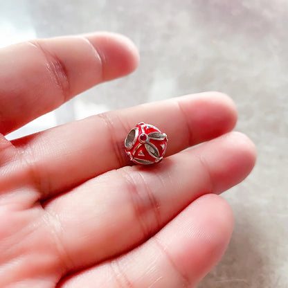 Beads Red Scale 925 Sterling Silver Gift For Women Men Europe Karma Charms Jewelry Accessories